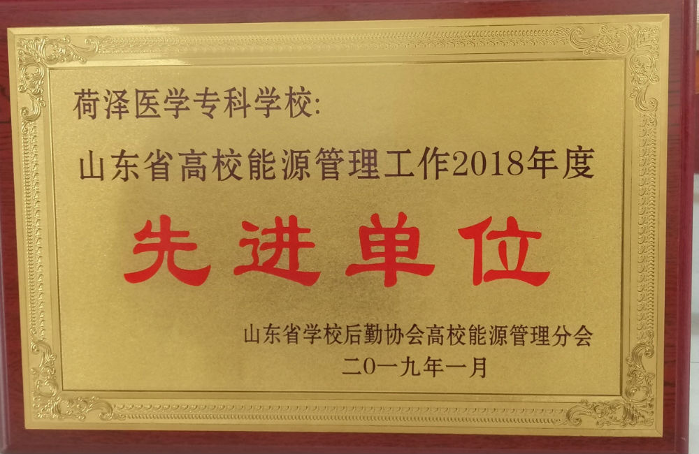 我校被评为“山东省高校能源管理工作2018年度先进单位”